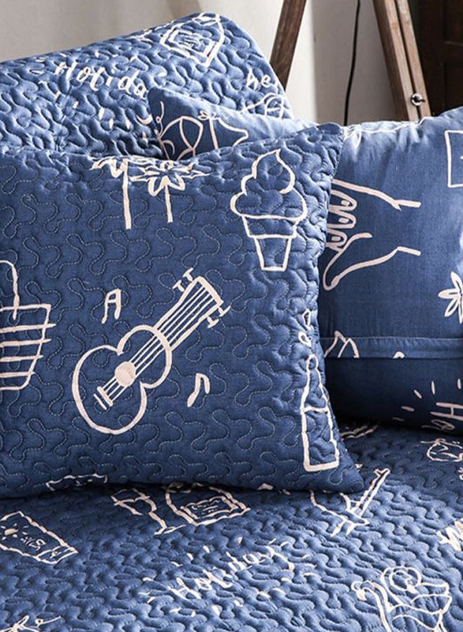 Creative Print Sofa Slipcover Blue/White
