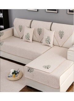 Tree Pattern Sofa Slipcover With Cushion Cover Beige