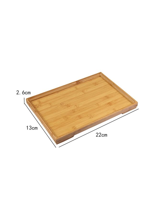 صينية مستطيلة الشكل مصنوعة من الخيزران عالي الجودة بني 22X13X2.6سم - Image 2