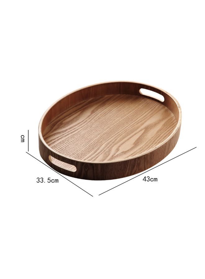 Oval Bamboo Tray With Handle Brown 43X33.5X5centimeter - Image 2