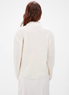 trendyol Stud Detail Sweater Ecru  - Image 2