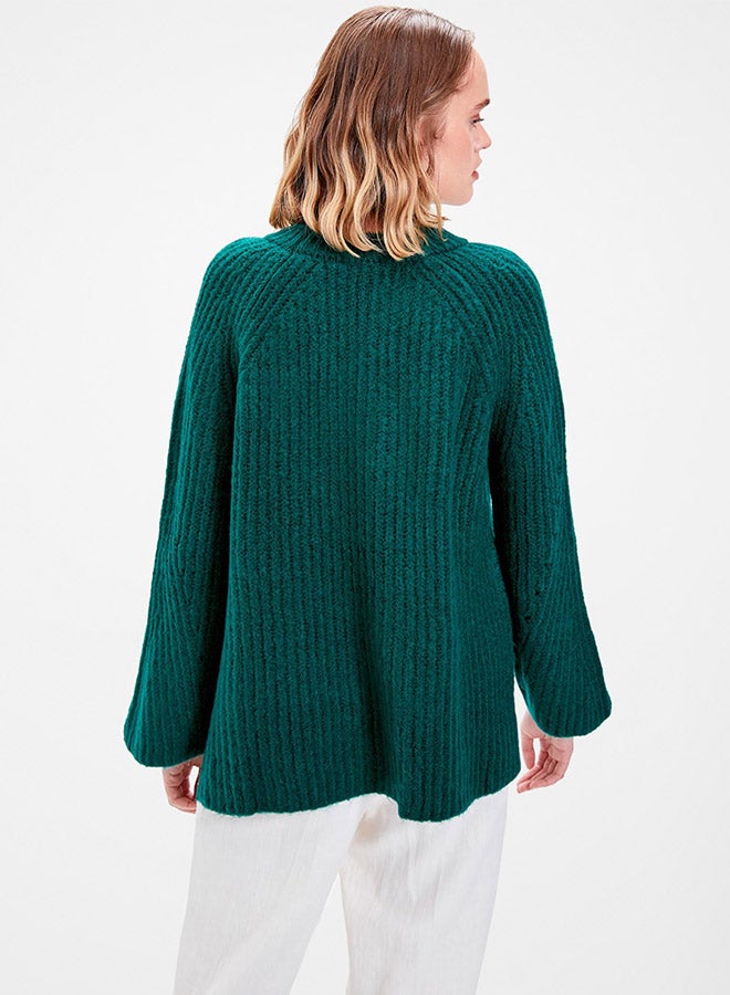 trendyol - Embellished Wide Sleeve Sweater Green - Image 1