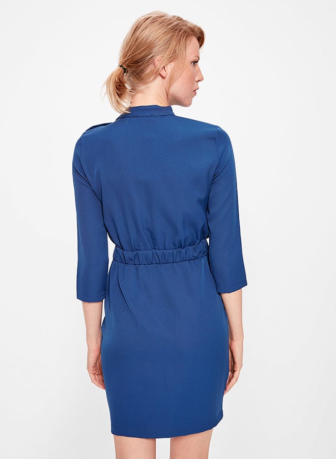 trendyol - Buttoned Utility Dress Indigo - Image 1