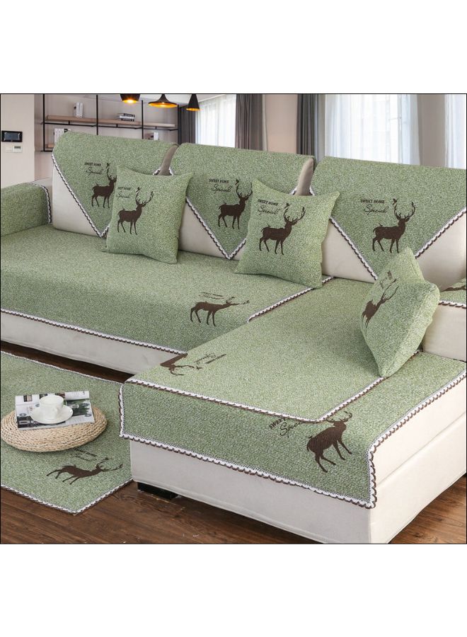 Elk Printed Sofa Slipcover Green/Black