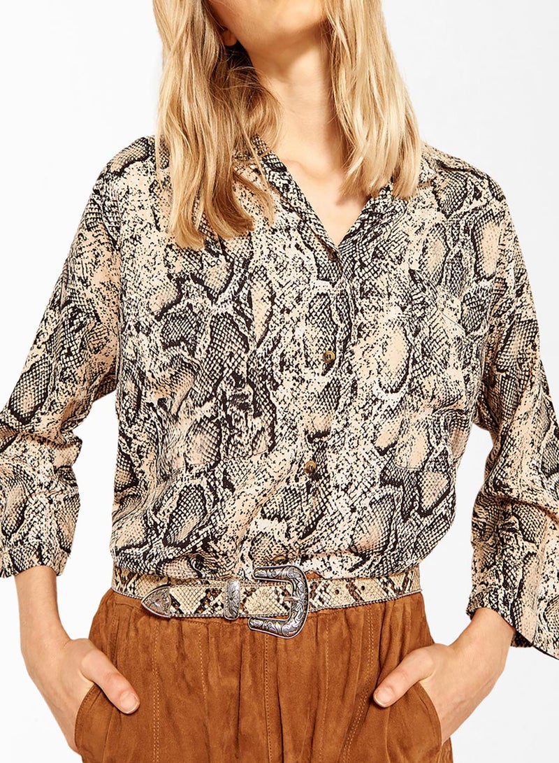 Snake Print Shirt Cream - v1571460143/N30919391V_1