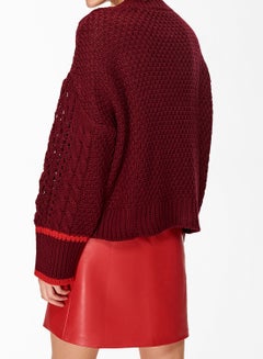 trendyol Knit Detailed Sweater Burgundy  - Image 2