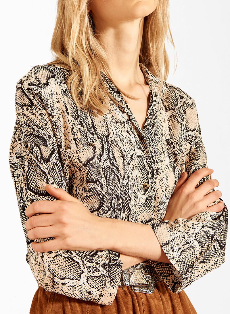 Snake Print Shirt Cream - v1571460190/N30919391V_4