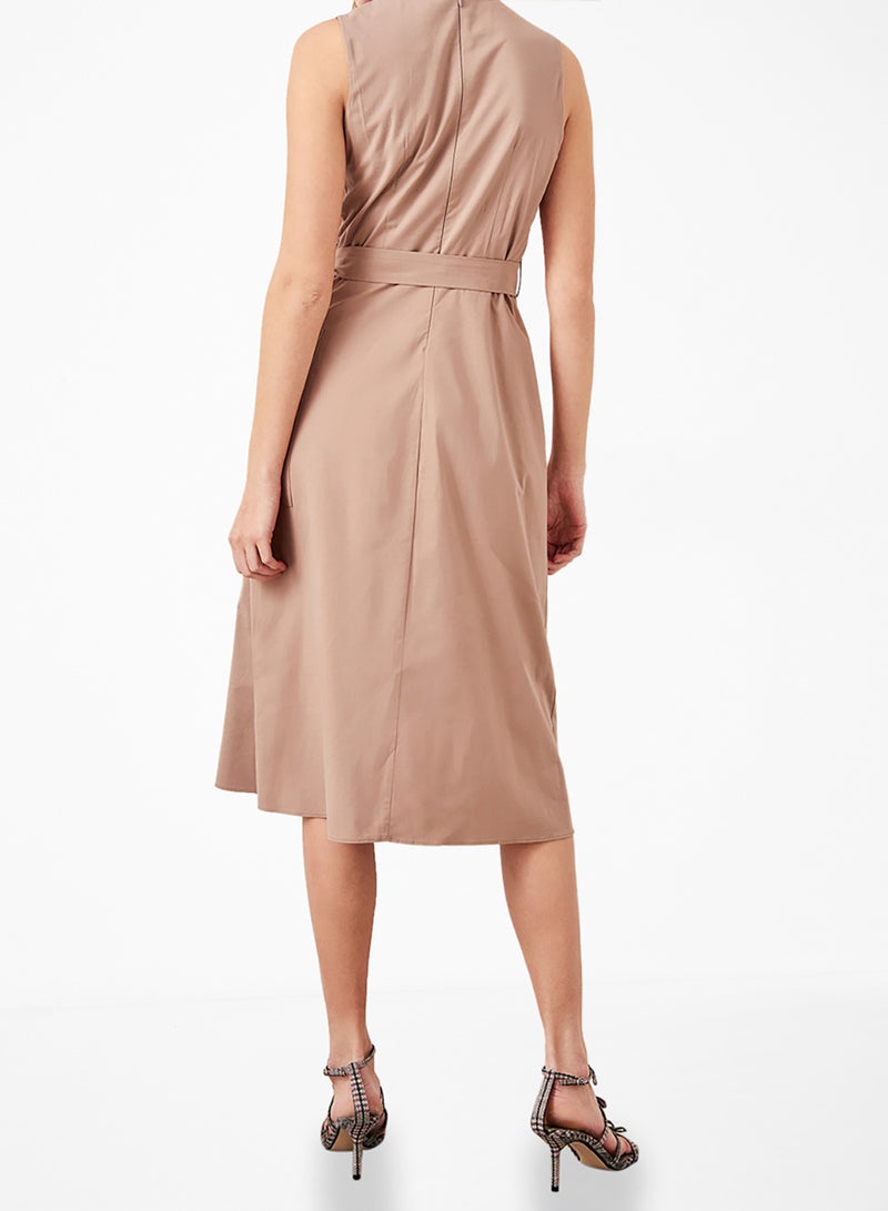 ترينديول Sleeveless Wrap Dress Cream - Image 2