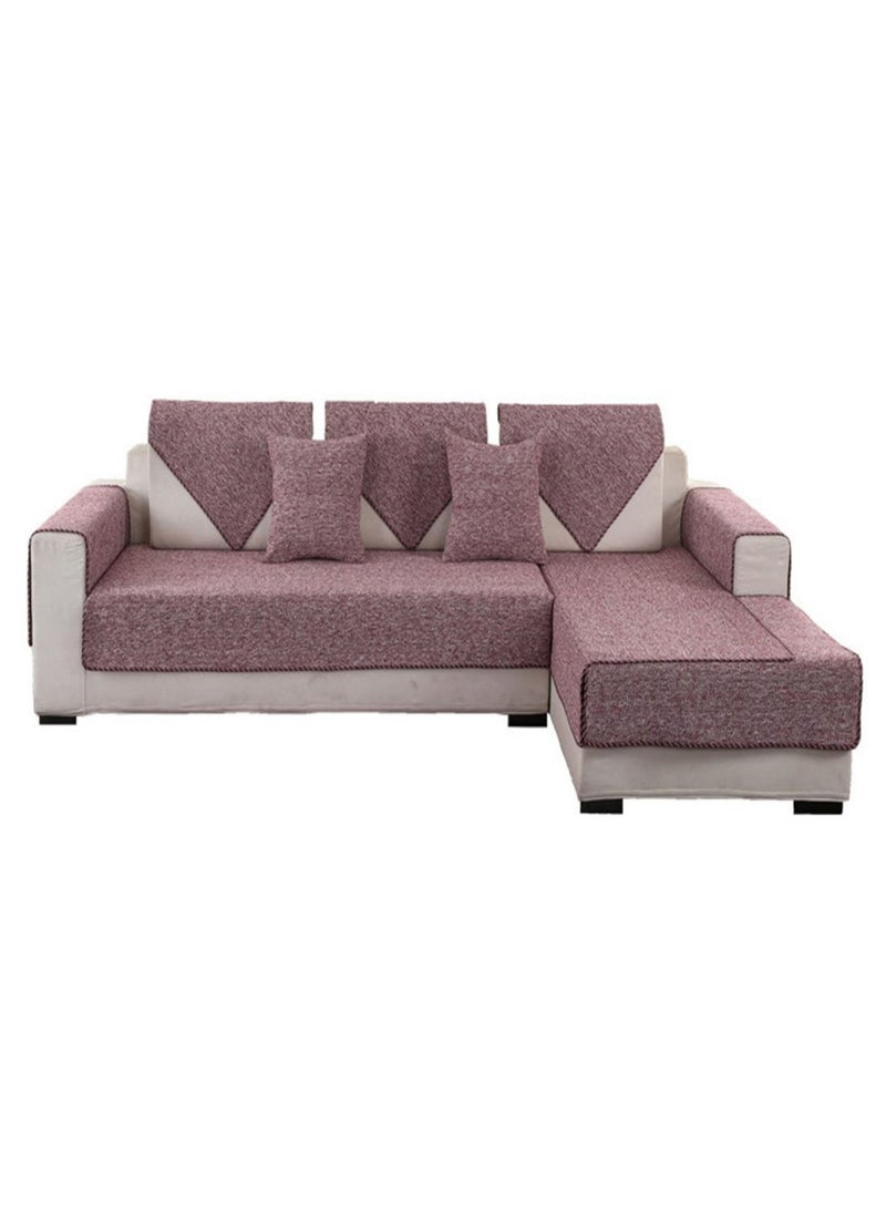 Anti-Slip Cozy Sofa Slipcover With Pillowcase Red 