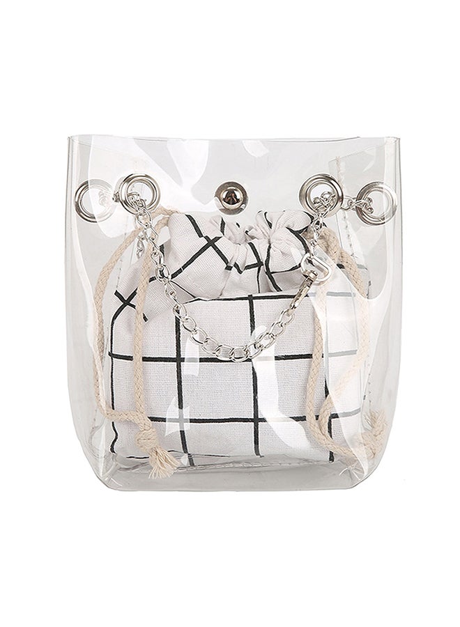 2-Piece Composite Bag Set White/Clear/Black