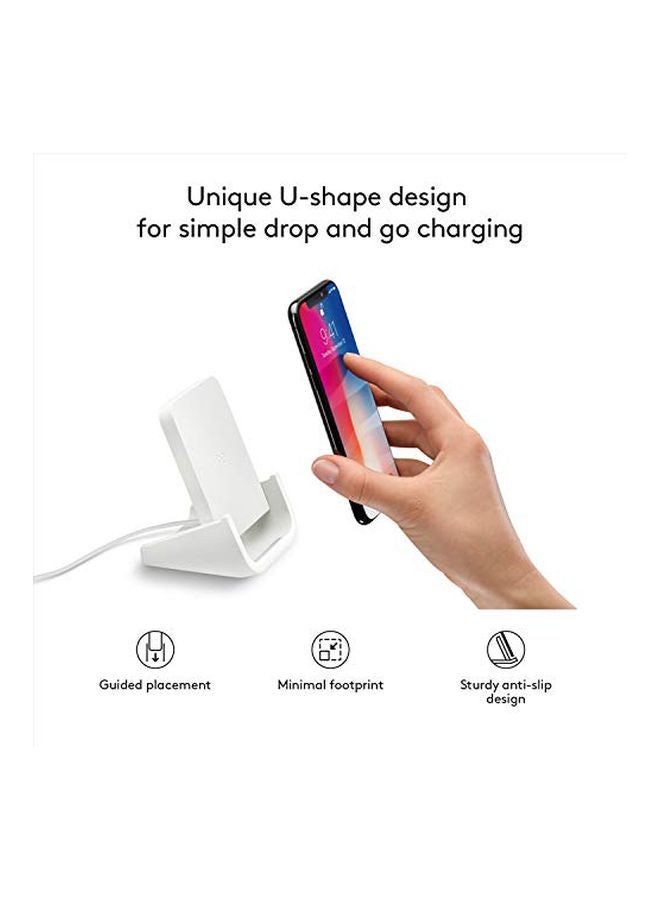 Logitech - Wireless Charging Stand For Apple iPhone 8/8 Plus/X/XS/XS Max/XR White - Image 1