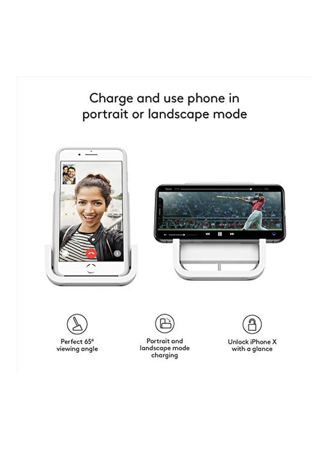 Logitech - Wireless Charging Stand For Apple iPhone 8/8 Plus/X/XS/XS Max/XR White - Image 1