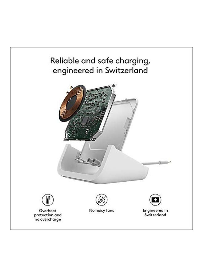 Logitech - Wireless Charging Stand For Apple iPhone 8/8 Plus/X/XS/XS Max/XR White - Image 1