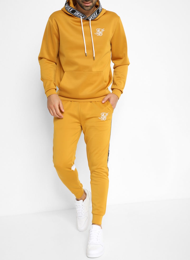 SikSilk - Contrast Tape Detail Joggers Golden Mustard - Image 1