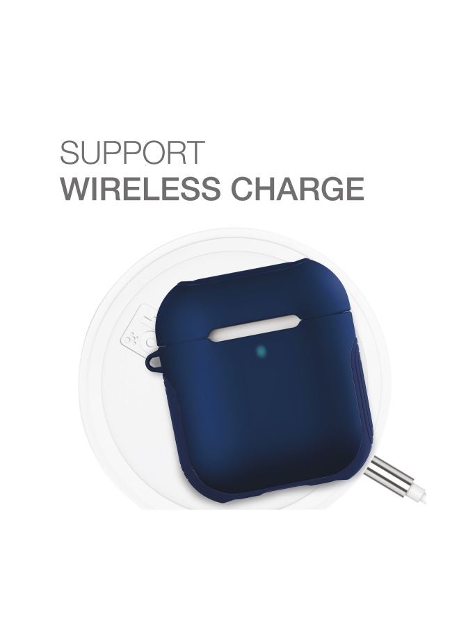 AMAZINGthing AirPods Silicone Case 2nd Gen/1st Gen Supremecase Guard Shell Protective Skin Cover with Carabiner Blue  - Image 3