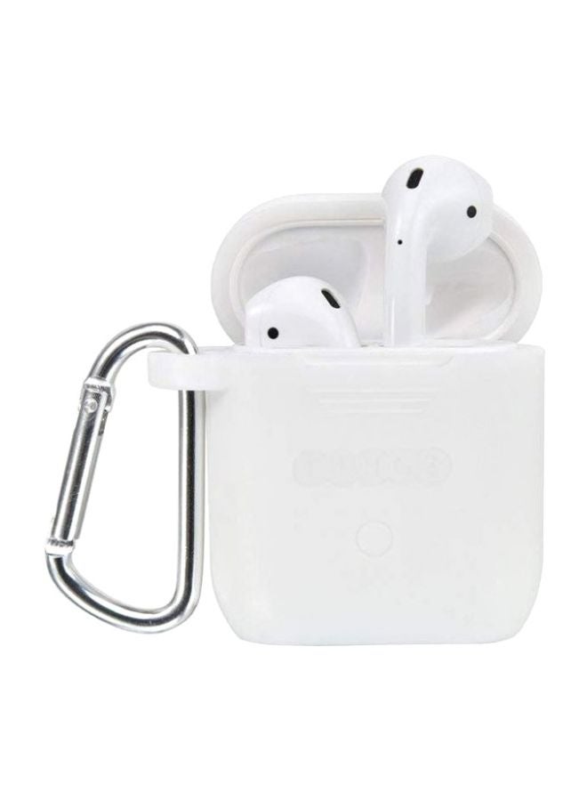TINGZ Protective Case For Apple AirPods With Carabiner White  - Image 1