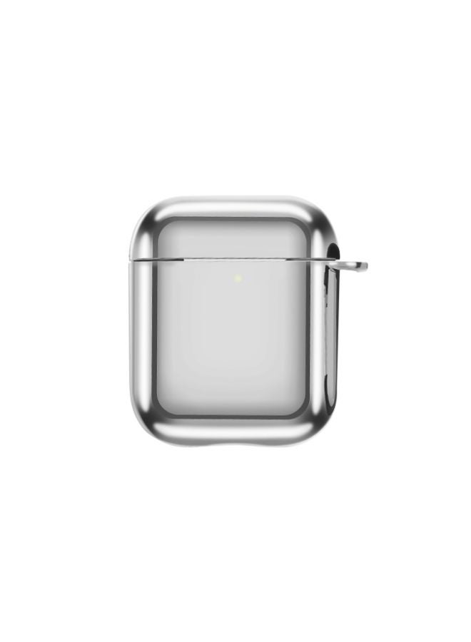 AMAZINGthing - AirPods Case 2nd Gen/1st Gen Supremecase Solid Shell Skin Electroplated Cover with Carabiner Space Grey - Image 1
