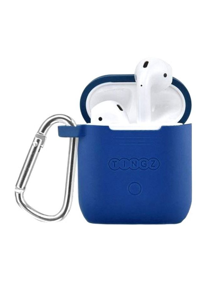 TINGZ Protective Case For Apple AirPods With Carabiner Blue  - Image 1