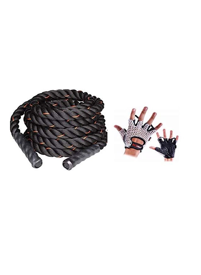 Max Strength Training Rope With Weight Lifting Gloves Set  - Image 2