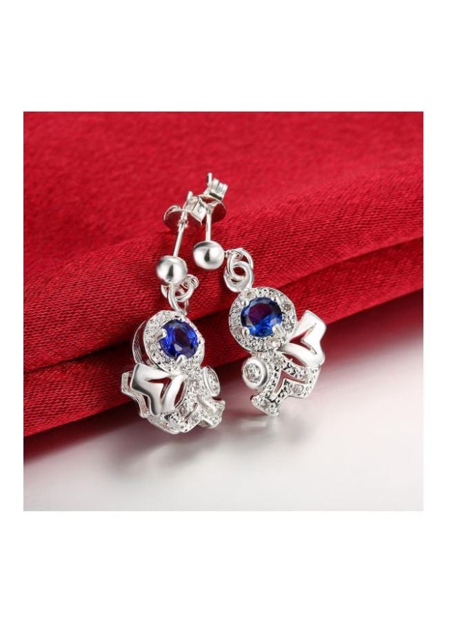 EHOME - Art Geometry Stone Studded Dangle Earrings - Image 1