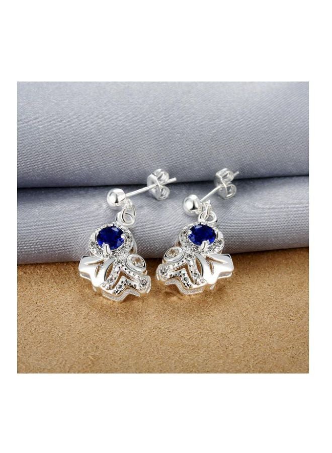 EHOME - Art Geometry Stone Studded Dangle Earrings - Image 1