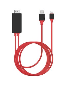 Lightning To HDTV HDMI Adapter Cable For Apple iPhone XS Red/Black