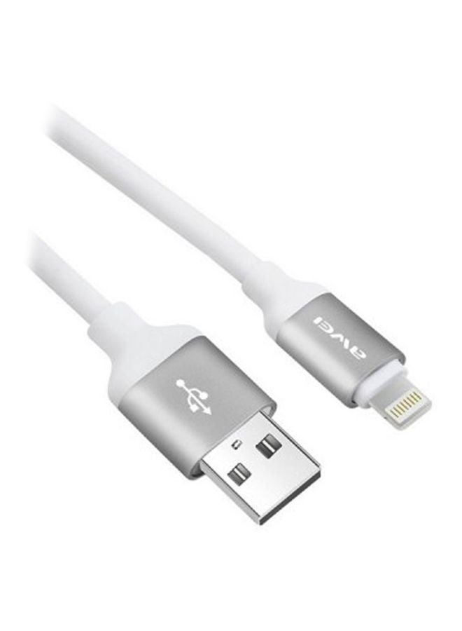 Awei Lightning To USB Data Sync Charging Cable White - Image 1