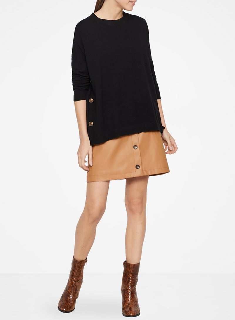 VERO MODA Button Detail Sweater Black  - Image 3