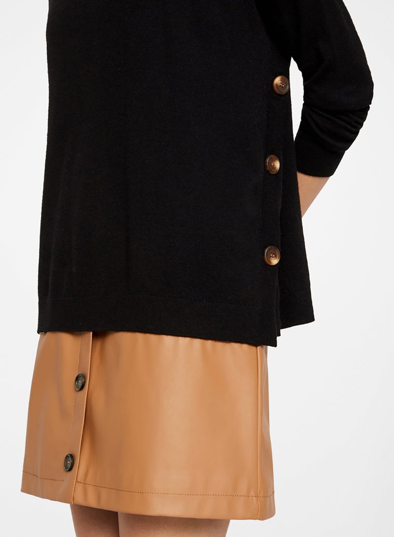 VERO MODA Button Detail Sweater Black  - Image 4