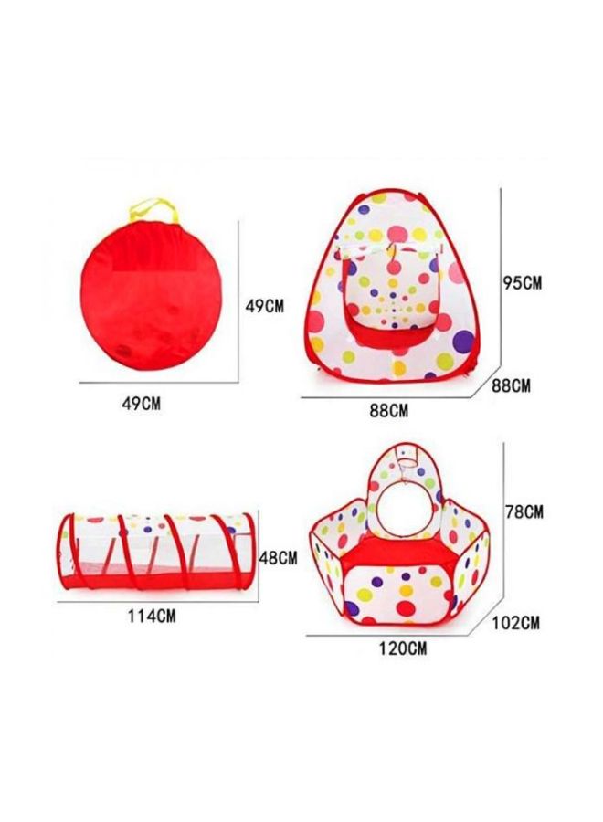 3-Piece Crawling Tunnel Tent House Set With Storage Bag  - Image 3