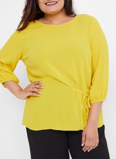 Vero Moda Curve Drawstring Detail Top Sulphur  - Image 1