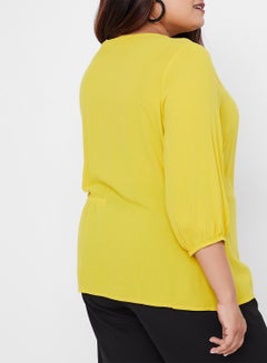 Vero Moda Curve Drawstring Detail Top Sulphur  - Image 2