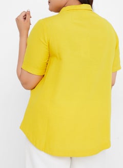 Vero Moda Curve Short Sleeve Shirt Sulphur  - Image 2