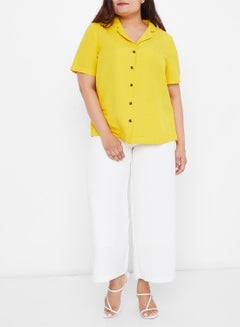 Vero Moda Curve Short Sleeve Shirt Sulphur  - Image 3
