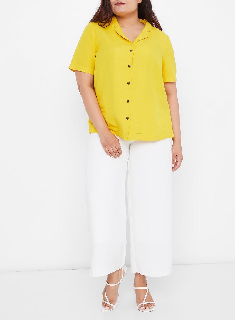 Vero Moda Curve Short Sleeve Shirt Sulphur  - Image 3