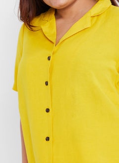 Vero Moda Curve Short Sleeve Shirt Sulphur  - Image 4