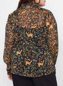 Vero Moda Curve Multi Sheer Lace Detail Shirt Black  - Image 2