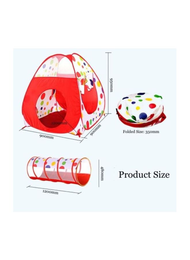 3-Piece Crawling Tunnel Tent House Set With Zippered Storage Bag  - Image 2
