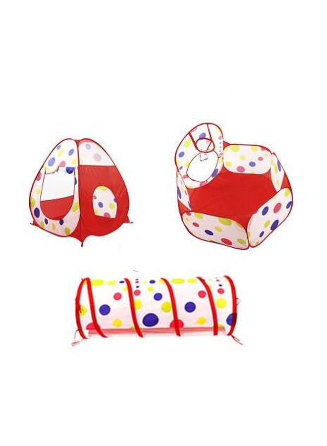 3-Piece Crawling Tunnel Tent House Set With Zippered Storage Bag  - Image 2