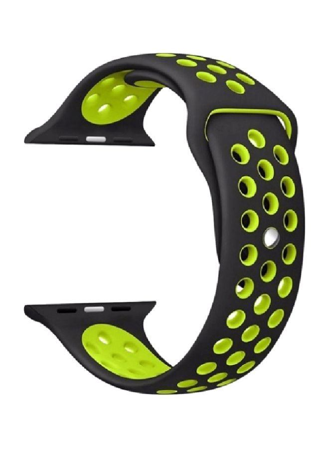 MARGOUN - Silicone Nike Design Sport Band for Apple Watch 42/44/45mm Black/Green - Image 1