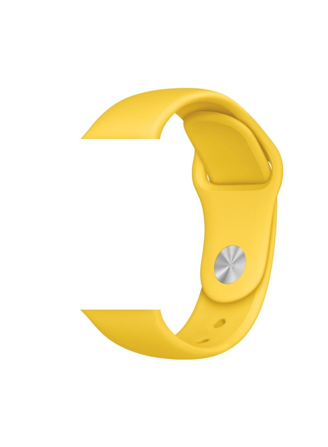 MARGOUN - Apple Watch Band 42mm/44mm/45mm Silicone Sport Watch Strap Yellow - Image 1