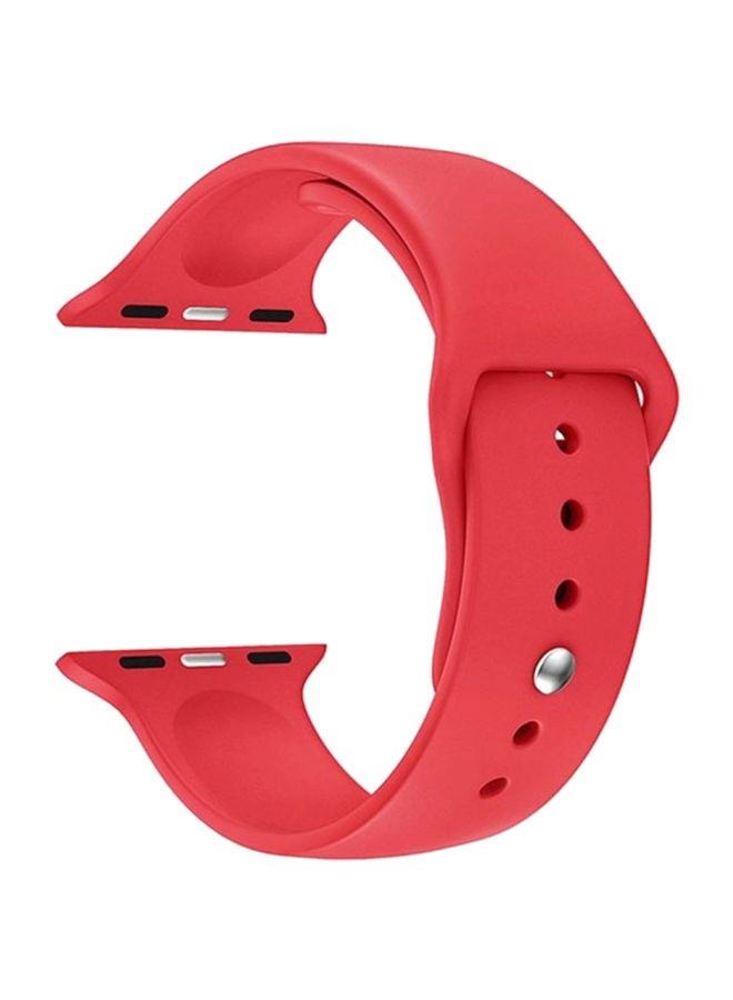 MARGOUN - Apple Watch Band 42mm/44mm/45mm Silicone Sport Watch Strap Red - Image 1
