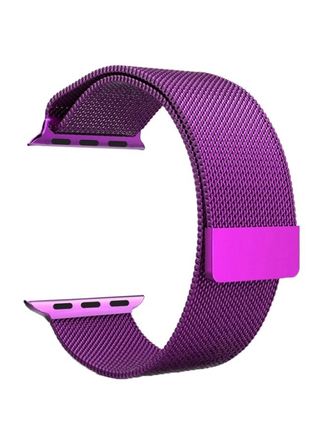 MARGOUN - Milanese Mesh Stainless Steel Band for Apple Watch 42/44/45mm Purple - Image 1