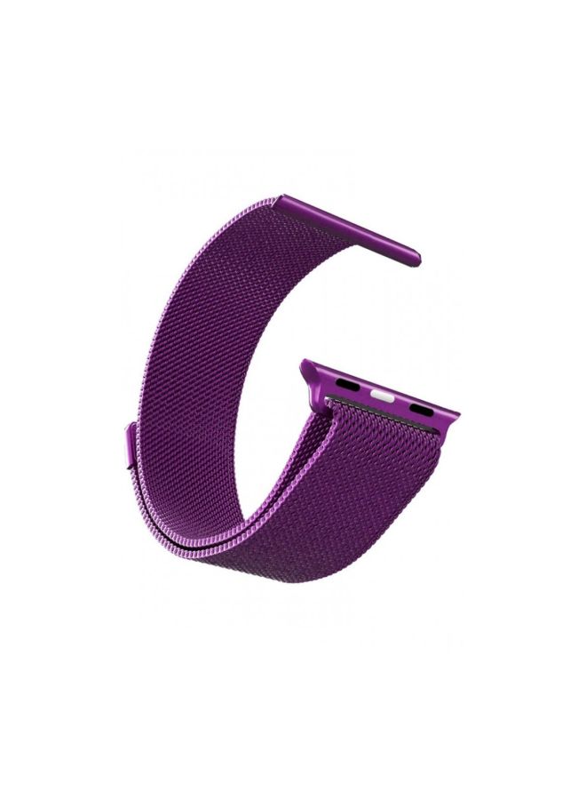 MARGOUN - Milanese Mesh Stainless Steel Band for Apple Watch 42/44/45mm Purple - Image 1