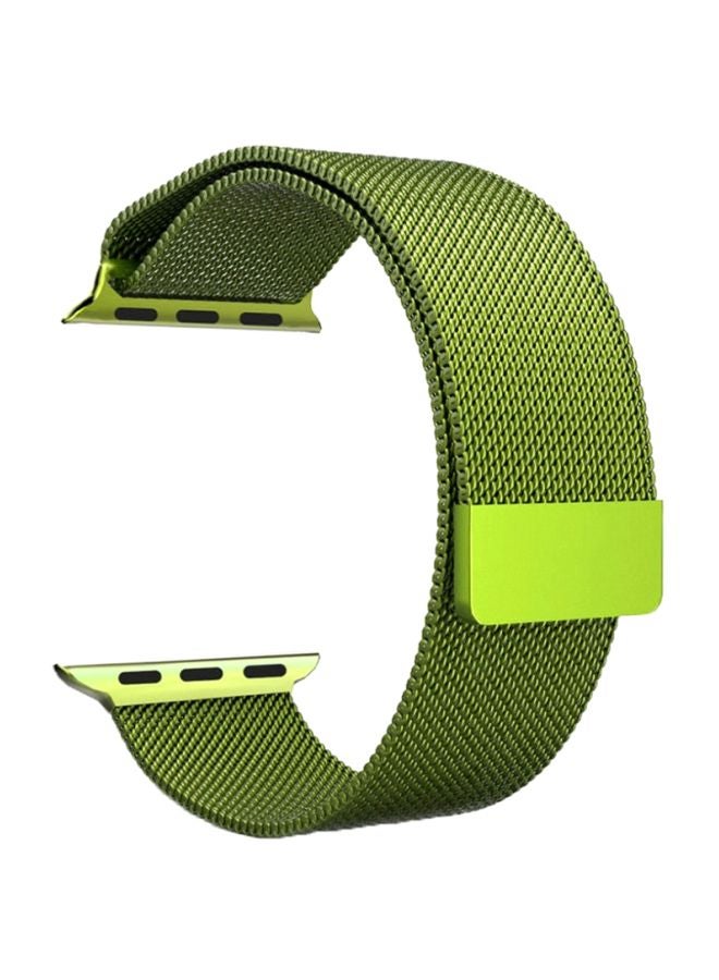 MARGOUN - Milanese Mesh Stainless Steel Band for Apple Watch 42/44/45mm Light Green - Image 1