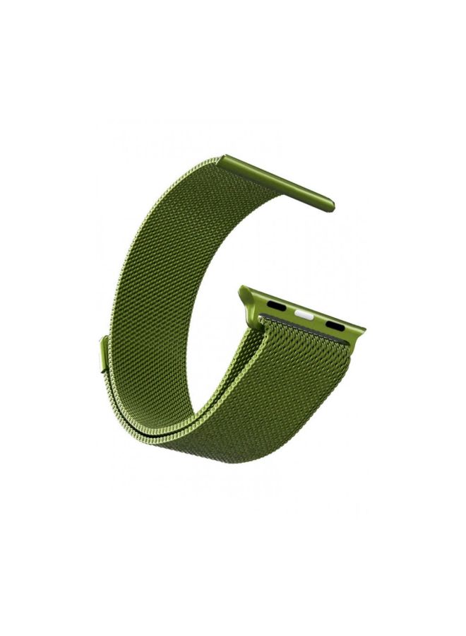 MARGOUN - Milanese Mesh Stainless Steel Band for Apple Watch 42/44/45mm Light Green - Image 1