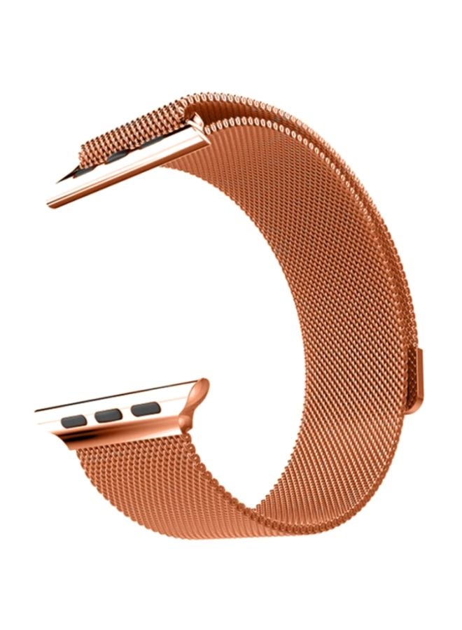 MARGOUN - Milanese Mesh Stainless Steel Band for Apple Watch 42/44/45mm Rose Gold - Image 1