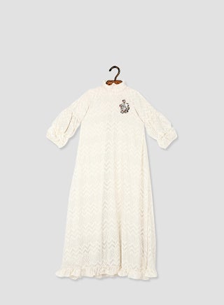 Ecru Sequin Detail TextuDress Beige - v1571487641/N30885099V_1