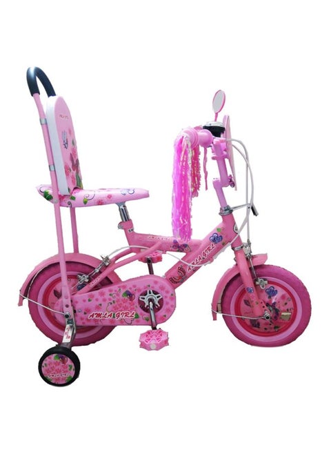Unique Outdoor Bicycle With Balancing Wheels, Comfortable Seat And Backrest 12inch