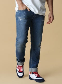 Scanton Ripped Slim Fit Jeans Perry Mid Blue